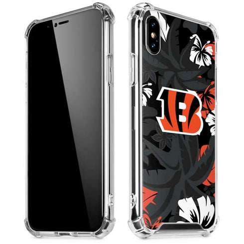 NFL Cincinnati Bengals Tropical Print iPhone XS Max Clear Case